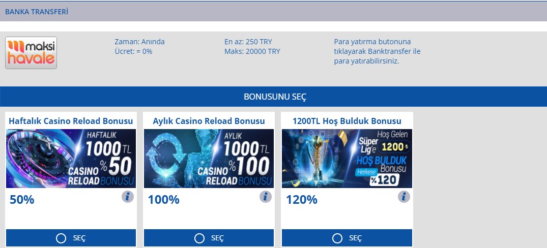 Tümbet Havale Bonuslar